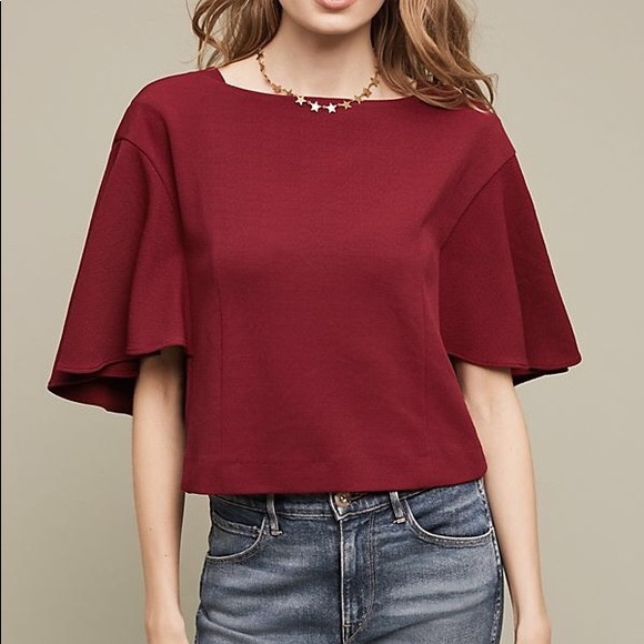 Anthropologie Tops - NWOT Anthropologie Eri + Ali Red Cropped Blouse